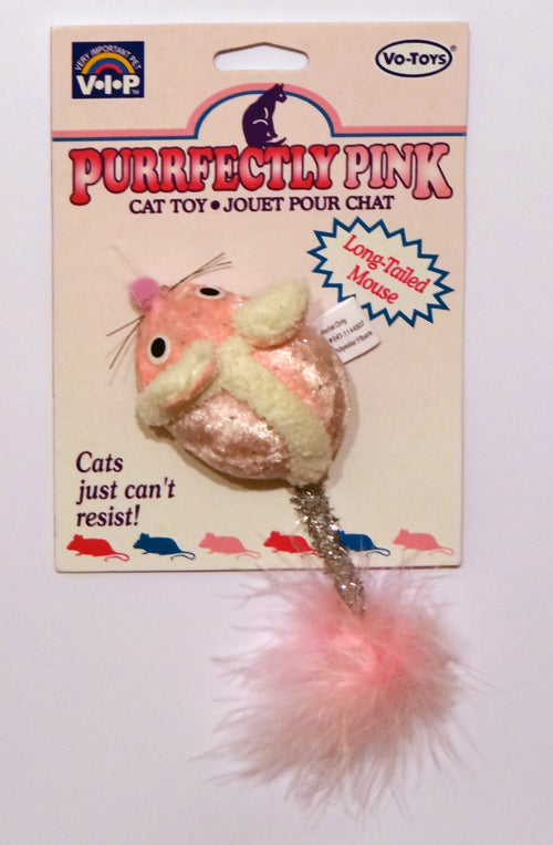 Wooden Stick Toy: Pink Mouse — Purrniture